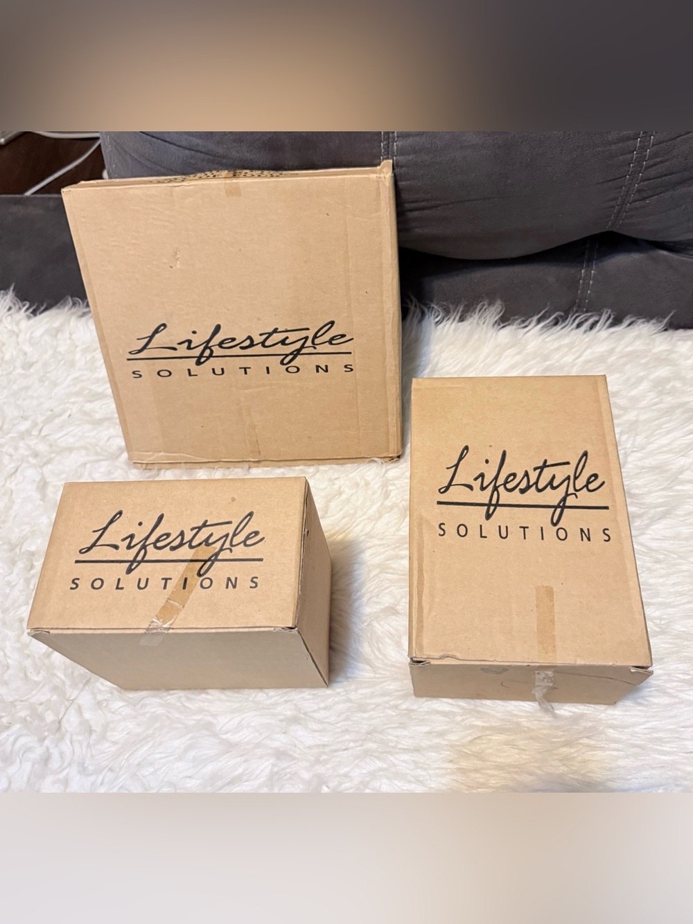 Lifestyle Solutions Beige Cardboard Storage Boxes - Set of 3